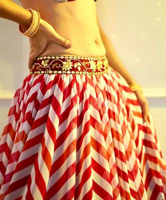 Myrah Pink Chevron Lehenga 8