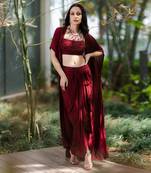 Aarna drape skirt and cape set 