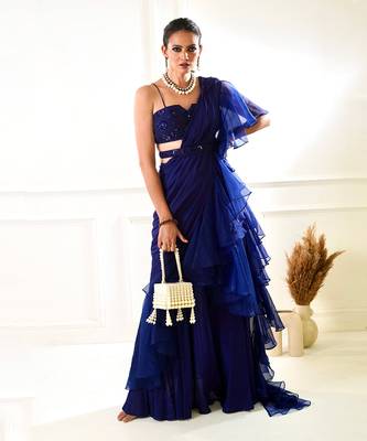 Nikasha Navy Ruffle Sree 2