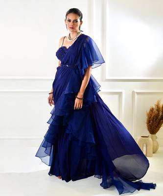 Nikasha Navy Ruffle Sree 3