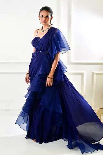 Nikasha Navy Ruffle Sree