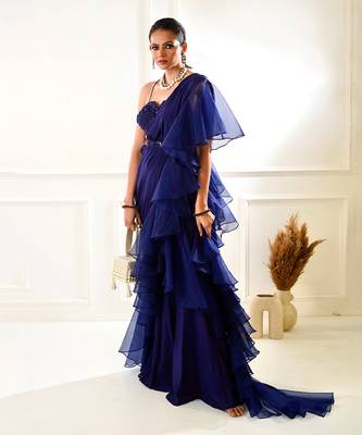 Nikasha Navy Ruffle Sree 4