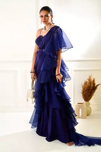 Nikasha Navy Ruffle Sree