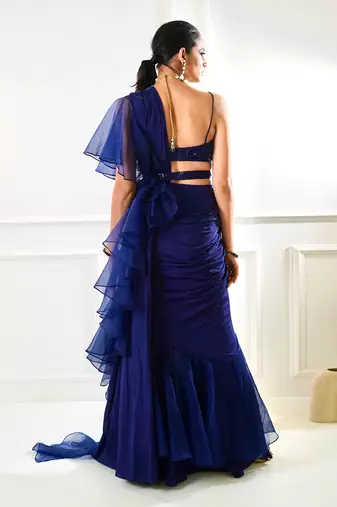 Nikasha Navy Ruffle Sree