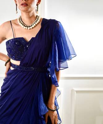 Nikasha Navy Ruffle Sree 8