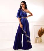 Sehar Navy Amber Cape And Sharara