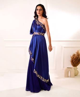 Sehar Navy Amber Cape And Sharara 3