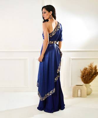 Sehar Navy Amber Cape And Sharara 5