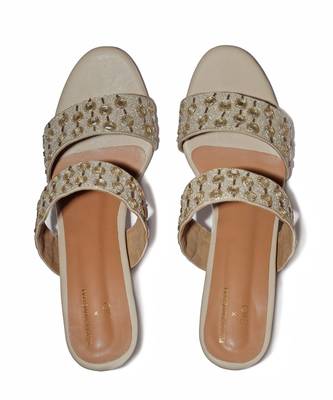 Payal Singhal X Paio Gala Mirror Embroidered Beige Stiletto 1