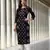 Hand Crafted Black & Purple Cotton Lucknowi Chikankari Indian Women Straight Kurta