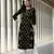 Ada Hand Crafted Black & Dark Fawn Cotton Lucknowi Chikankari Indian Women Straight Kurta - A411461