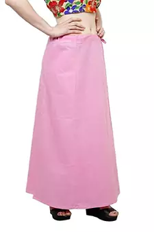 Baby Pink Women's Cotton Plain Stitched Inskirt Saree Petticoats