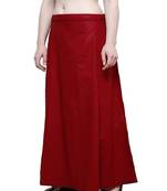 Maroon Women's Cotton Plain Stitched Inskirt Saree Petticoats