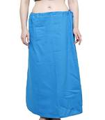 Sky Blue Women's Cotton Plain Stitched Inskirt Saree Petticoats