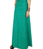 Rama Green Women's Cotton Plain Stitched Inskirt Saree Petticoats