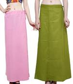 Multicolor Women's Cotton Plain Stitched Inskirt Saree Petticoats Combo