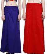 Multicolor Women's Cotton Plain Stitched Inskirt Saree Petticoats Combo