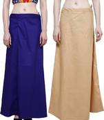 Multicolor Women's Cotton Plain Stitched Inskirt Saree Petticoats Combo