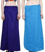 Multicolor Women's Cotton Plain Stitched Inskirt Saree Petticoats Combo