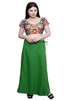 Multicolor Women's Cotton Plain Stitched Inskirt Saree Petticoats Combo
