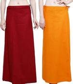 Multicolor Women's Cotton Plain Stitched Inskirt Saree Petticoats Combo