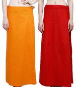Multicolor Women's Cotton Plain Stitched Inskirt Saree Petticoats Combo