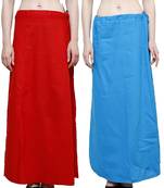 Multicolor Women's Cotton Plain Stitched Inskirt Saree Petticoats Combo