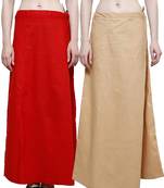 Multicolor Women's Cotton Plain Stitched Inskirt Saree Petticoats Combo