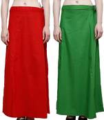 Multicolor Women's Cotton Plain Stitched Inskirt Saree Petticoats Combo