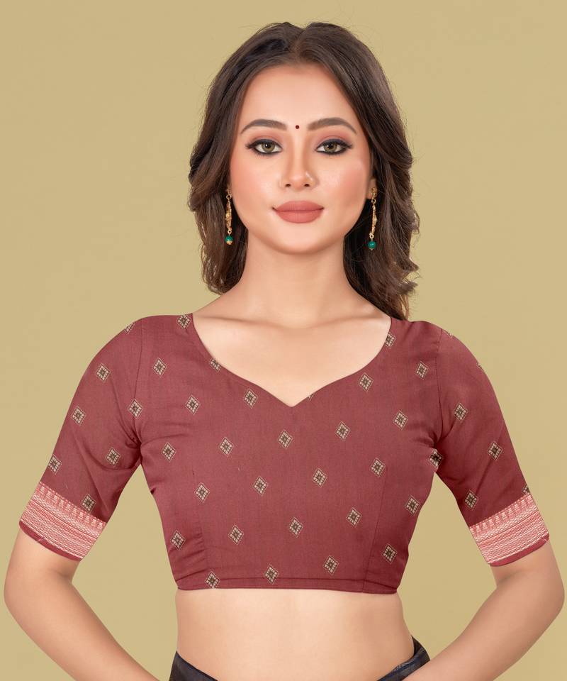 Brown Patola Digital Print Mulberry Silk Blend Saree