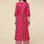 Ethnic Red Colour Cotton Long Kurti With Palazzo Pant For Trendy Looks