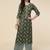 Ethnic Green Colour Cotton Long Kurti With Palazzo Pant For Trendy Looks