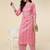 Ethnic Pink Colour Cotton Long Kurti With Palazzo Pant For Trendy Looks