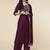 Magenta Colour Polyester Fabric Resham Work Ethnic Palazzo Suit