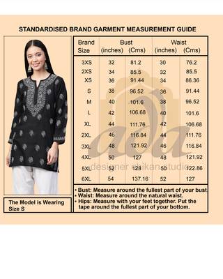 Hand Embroidered Peach Georgette Lucknowi Chikankari Women Short Kurti With Slip 6