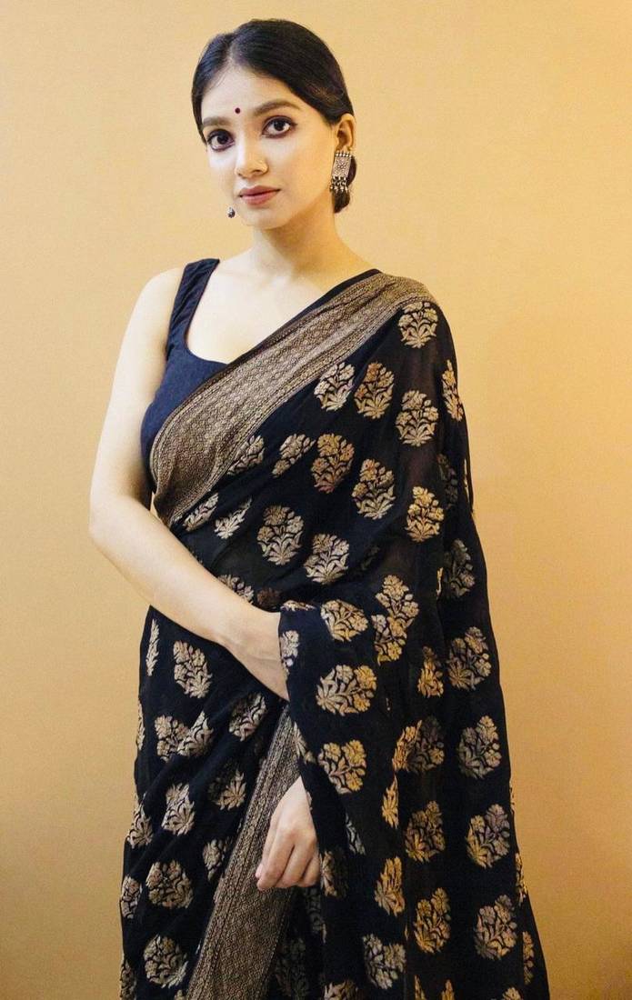 BLACK DESIGNER SILK SAREE 