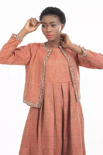 Elizabeth Front Open Jacket With Bouffant Dress