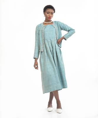 Elizabeth Front Open Jacket With Bouffant Dress 1