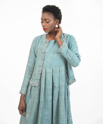 Elizabeth Front Open Jacket With Bouffant Dress 2