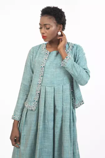 Elizabeth Front Open Jacket With Bouffant Dress