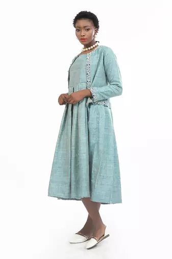 Elizabeth Front Open Jacket With Bouffant Dress