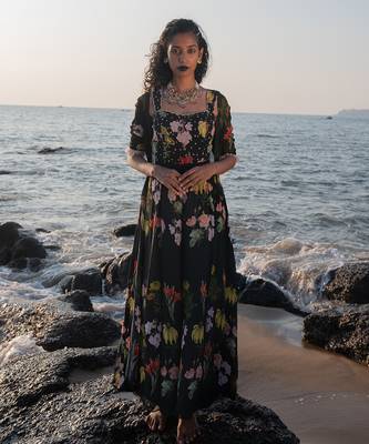 Black Viscose Georgette Jumpsuit 1
