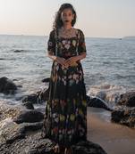 Black Viscose Georgette Jumpsuit