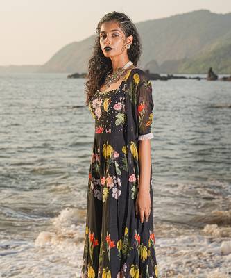 Black Viscose Georgette Jumpsuit 2