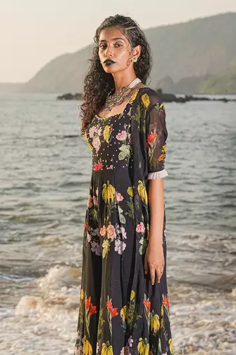 Black Viscose Georgette Jumpsuit