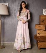 Blush Pink Viscose Georgette Anarkhali