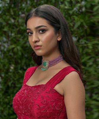 Hot Pink Crepe Bridal Lehenga 2