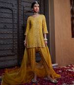 Yellow Gota Short Kurta Tulip