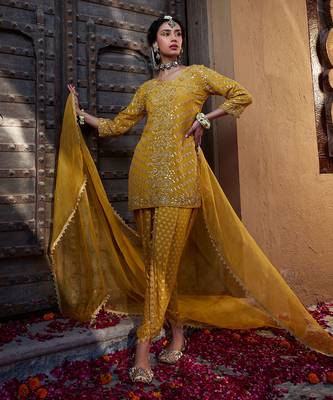 Yellow Gota Short Kurta Tulip 2