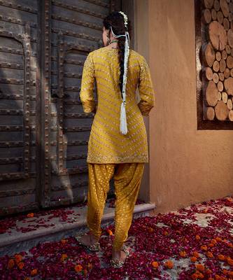 Yellow Gota Short Kurta Tulip 4
